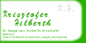 krisztofer hilberth business card